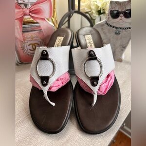 Brighton White and Brown Women's Sandals